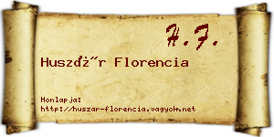 Huszár Florencia névjegykártya